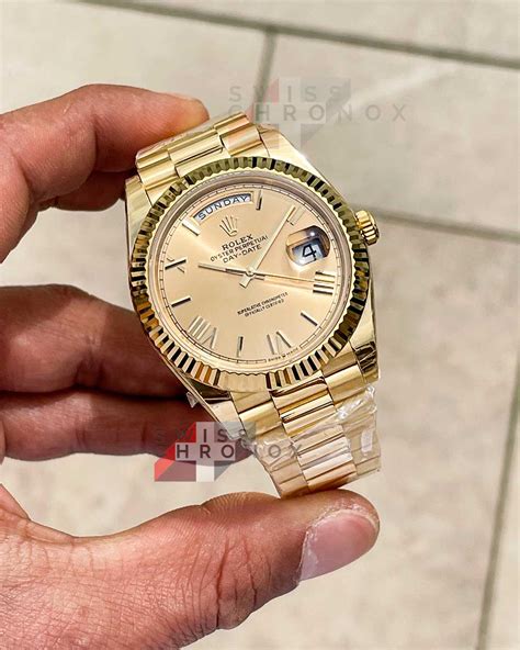 rolex 228238 day-date 40 gold|Rolex Day-Date diamond dial.